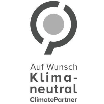 optimal media Logo Climate Partner, auf Wunsch klimaneutral
