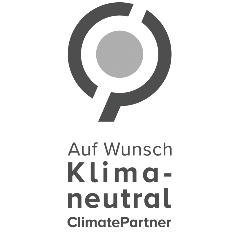 optimal media Logo Climate Partner, auf Wunsch klimaneutral