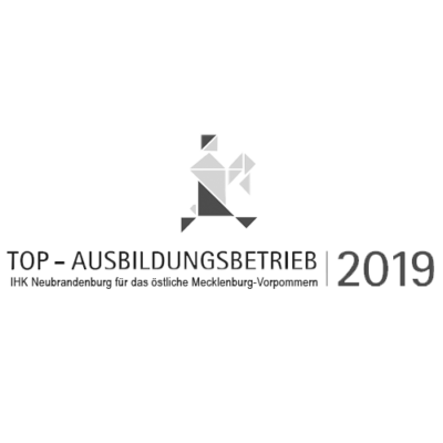 Logo Top Ausbildungsbetrieb der IHK Neubrandenburg, winner optimal media