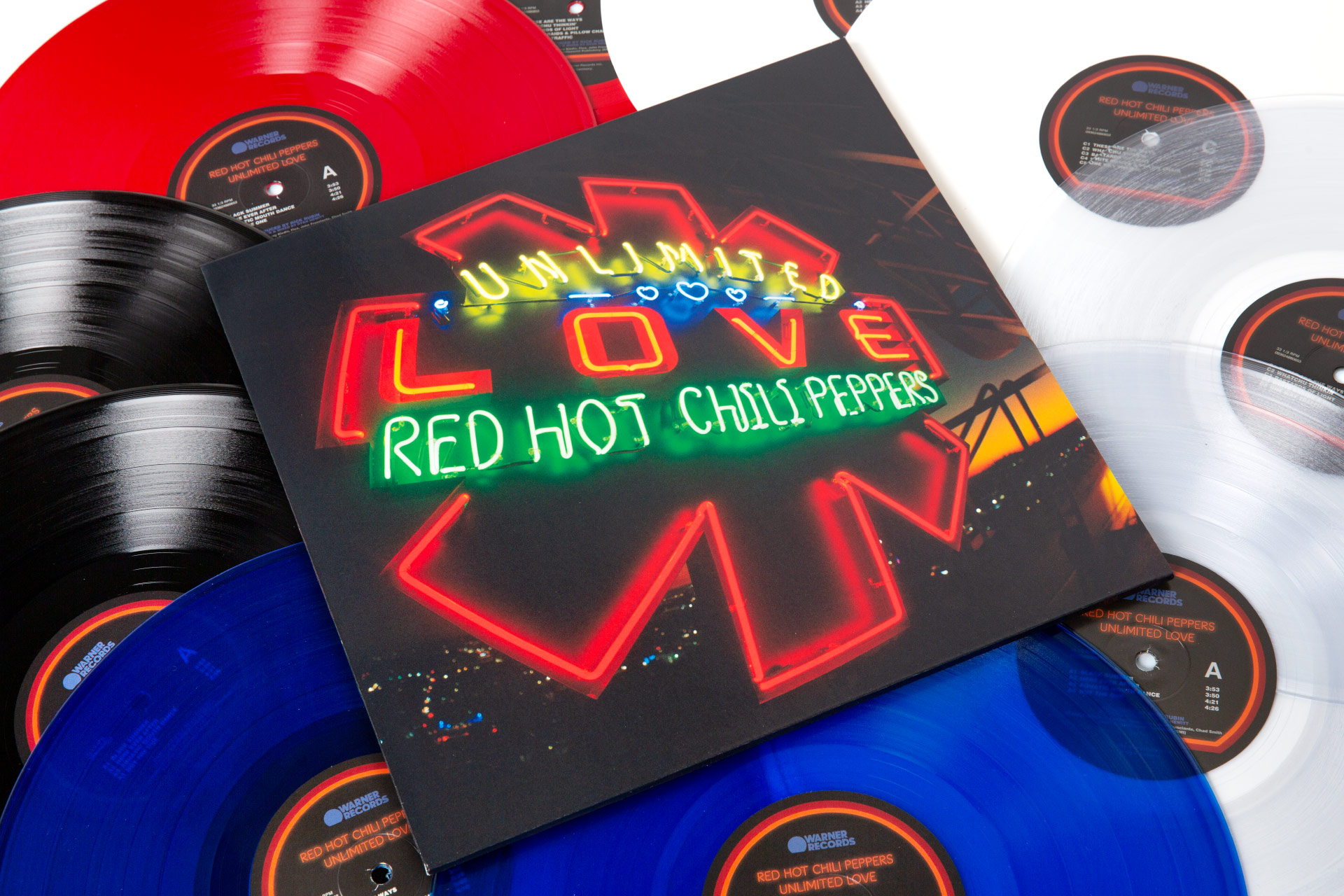 Red Hot Chili Peppers - Unlimited Love | Warner Music: Bedruckte Kastentasche mit 5mm Rücken für fünf verschiedene Schallplatten-Versionen