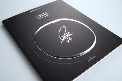 Mercedes Benz |Circle - Desires of Luxury: Hot foil stamping in silver and blind embossing