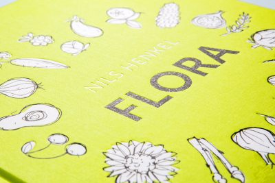 Nils Henkel - Flora | Hampp Verlag: Blind embossing on typography and illustrations